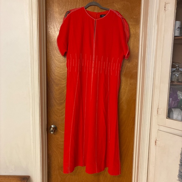 ME+EM NWOTContrast Stitch Midi Cape Sleeve  Dress NWOT - Picture 2 of 8